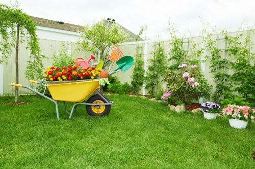Professional gardeners at work in Lee